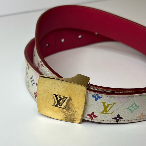 ✨✨✨✨ SOLD ✨✨✨✨ Louis Vuitton Authentic RARE Takashi Murakami Multicolor Belt - Picture 4 of 9